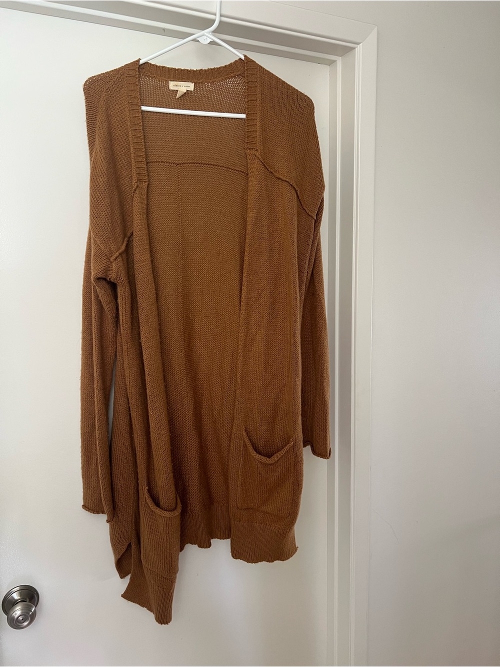 Urban Outfitters Rust-Brown Open Front Knit Cardigan